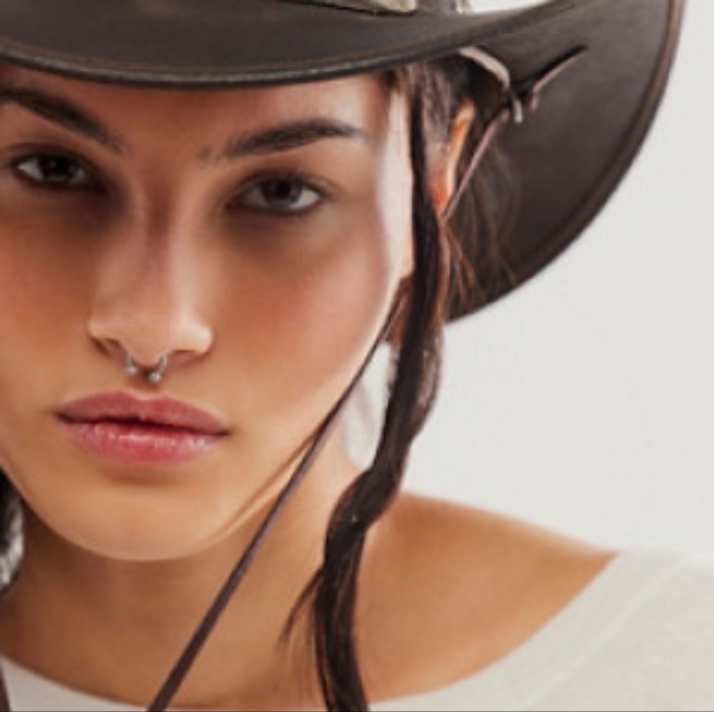 Leather cowboy hat